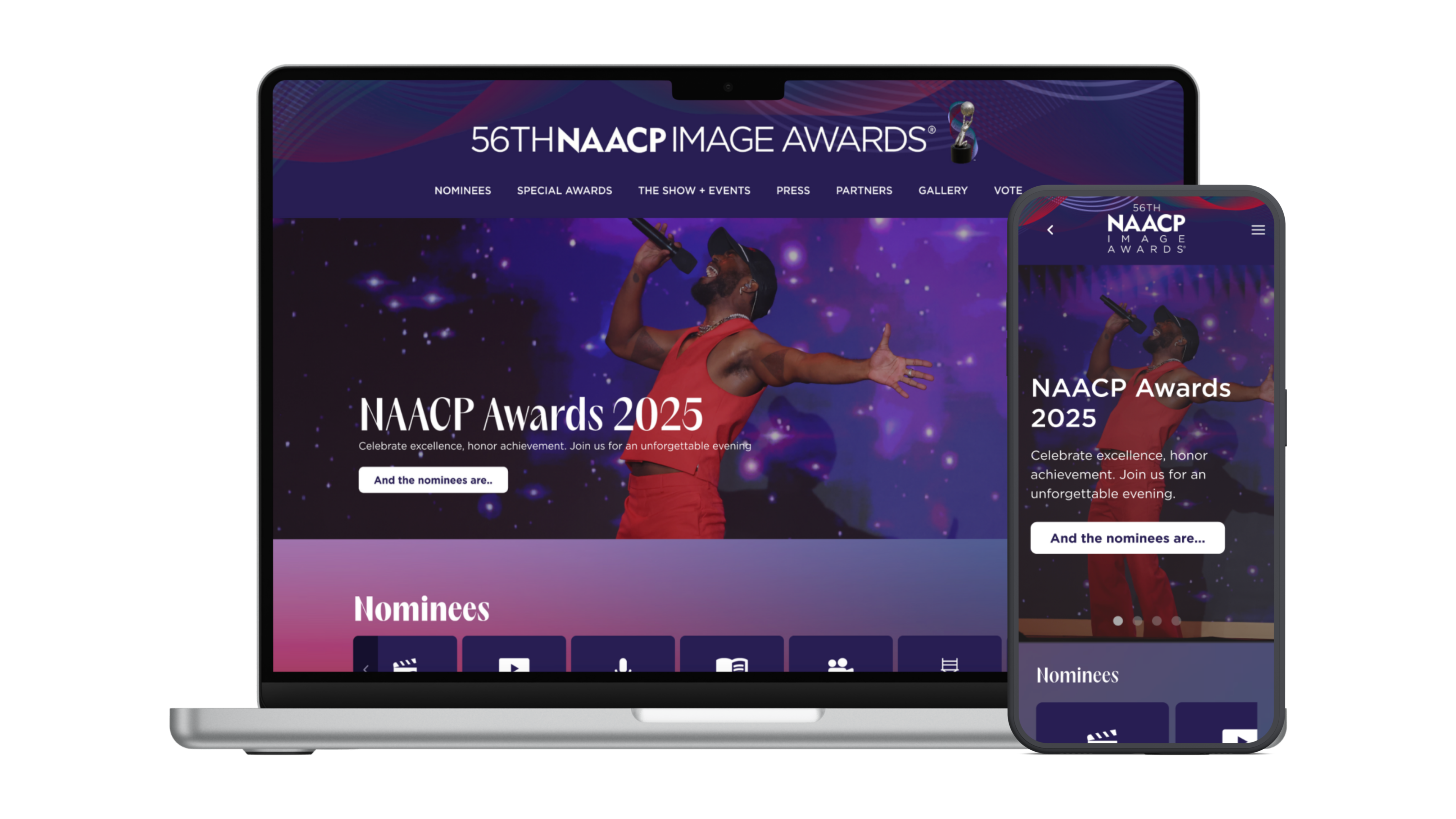 Image of NAACP's home page on a laptop and phone