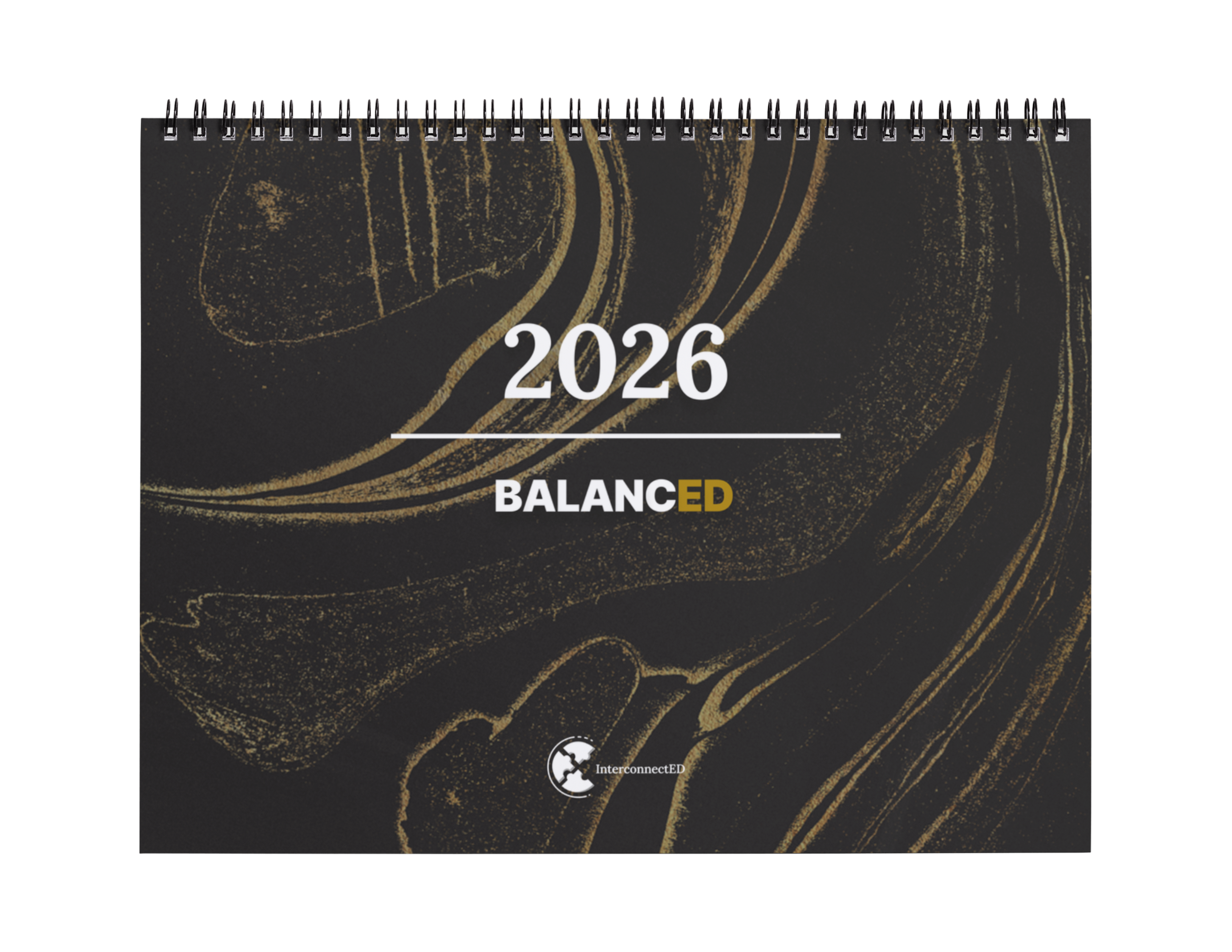 Balanced's dashboard in a black and gold marble